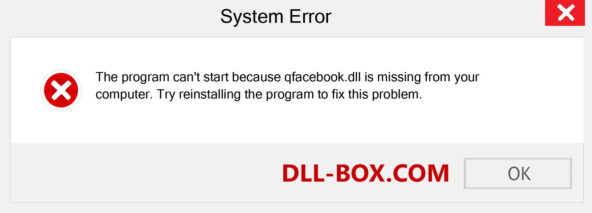  qfacebook.dll file is missing?. Download for Windows 7, 8, 10 - Fix  qfacebook dll Missing Error on Windows, photos, images